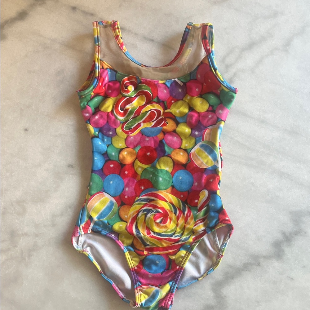 Girls' Candy Print Leotard- Multi